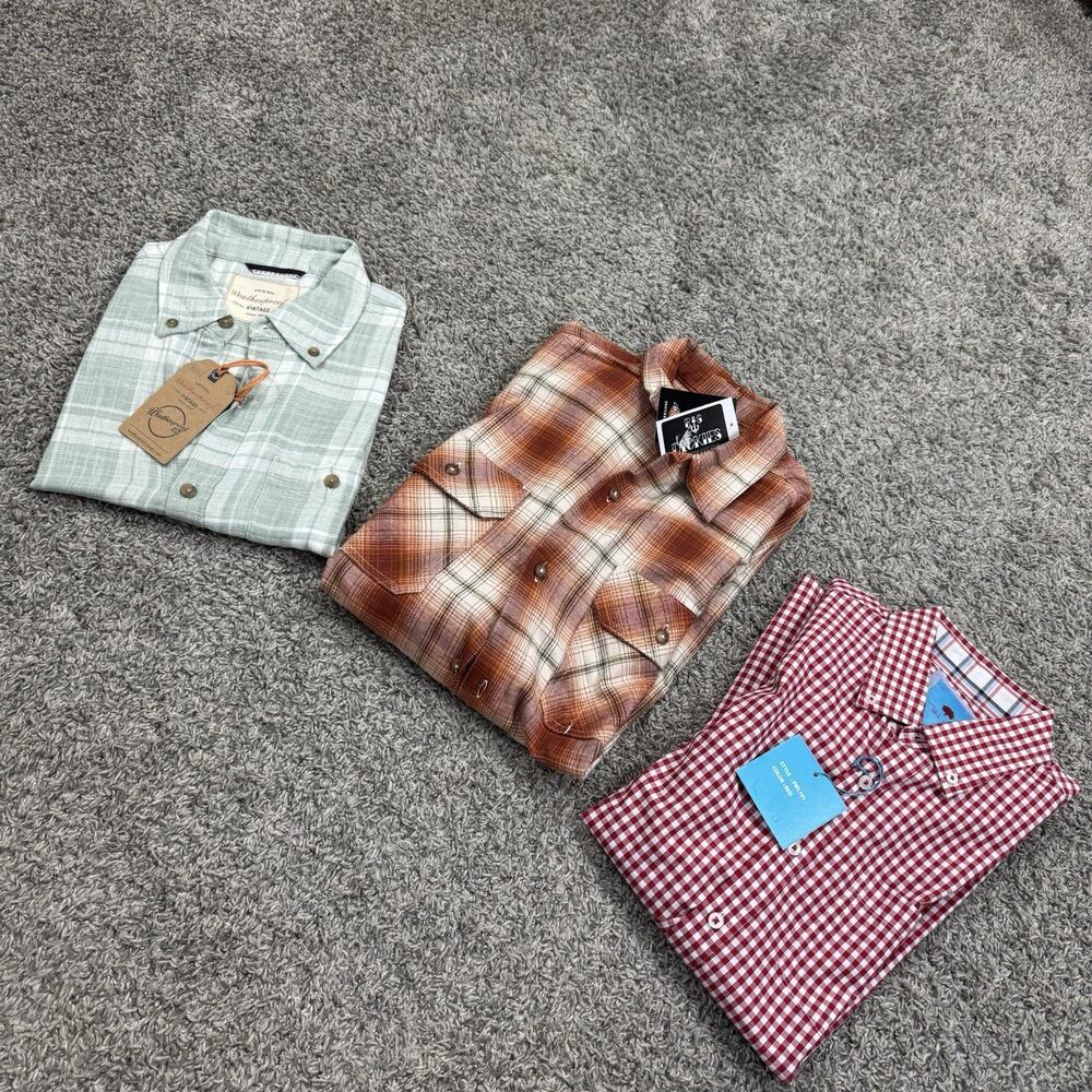 Bundle Of 3 Button Shirts Dickies Skate Weatherproof Vintage Park West Size S